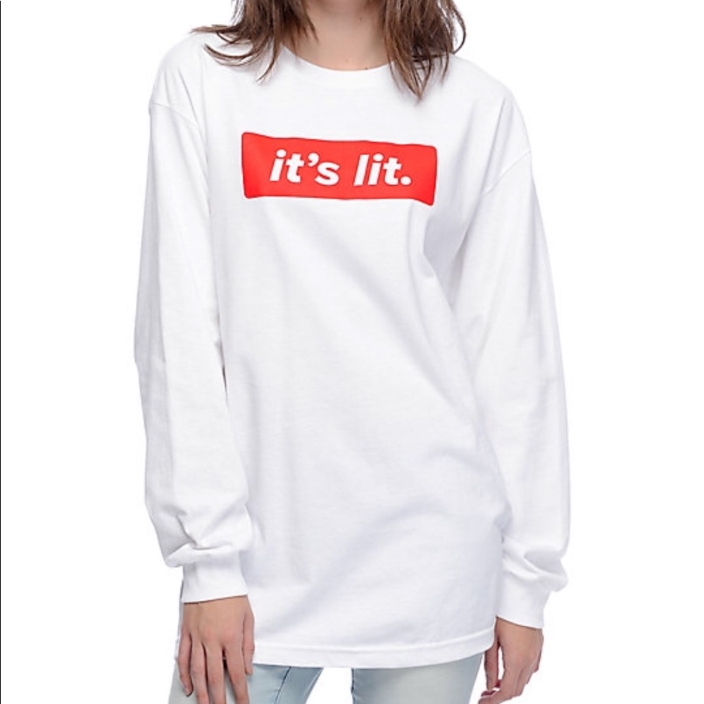AC Collective “It’s Lit” White Long Sleeve T-Shirt